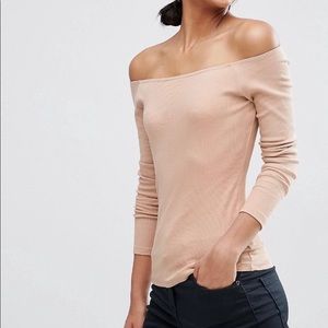 Ribbed Bardot Top